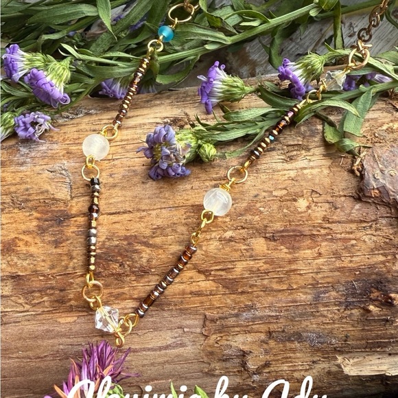 SELENITE GOLD CHOKER NECKLACE - Picture 2 of 3